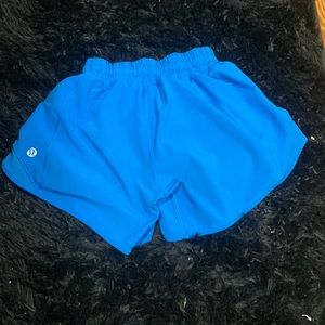 Blue lululemon hotty hots size 0